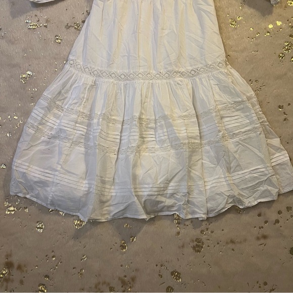 Lauren Ralph Lauren 6 White Lace Maxi Dress Button Down Cotton Long-Sleeve - Picture 8 of 13